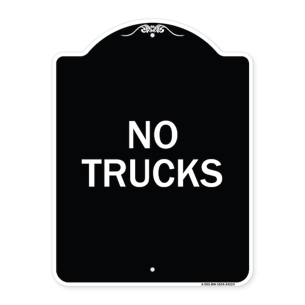 Signmission Driveway No Trucks Heavy-Gauge Aluminum Architectural Sign, 24" x 18", BW-1824-24123 A-DES-BW-1824-24123 - main